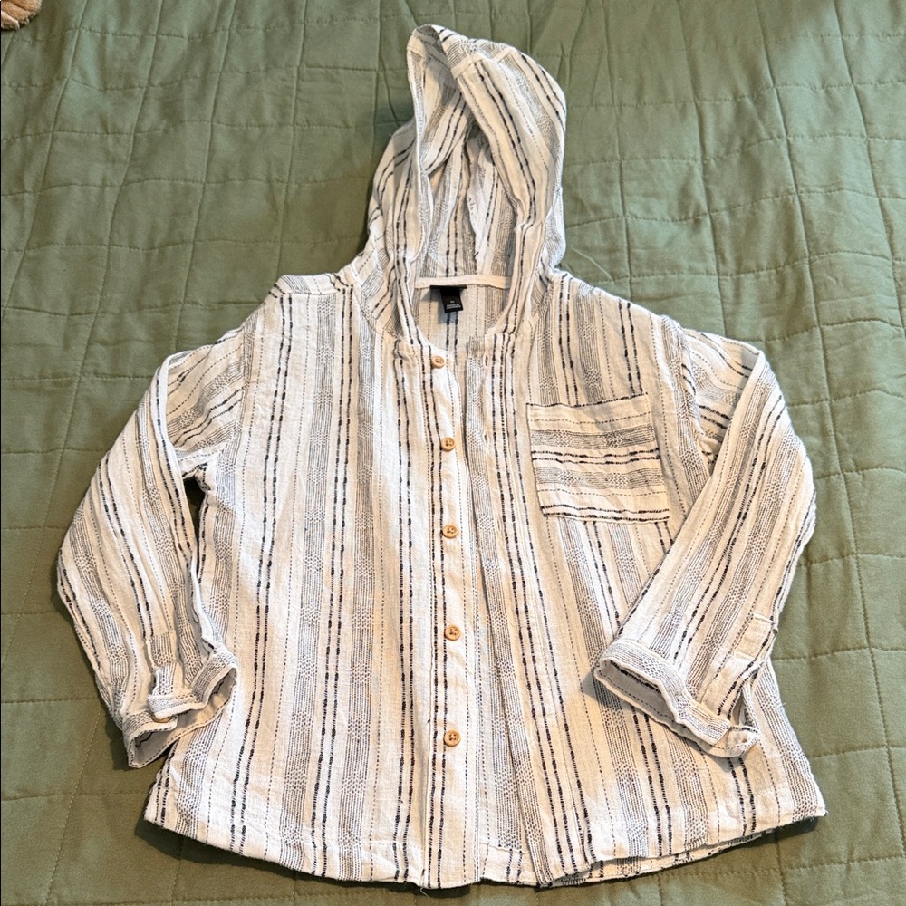 Art Class Striped Hooded Kids Shirt